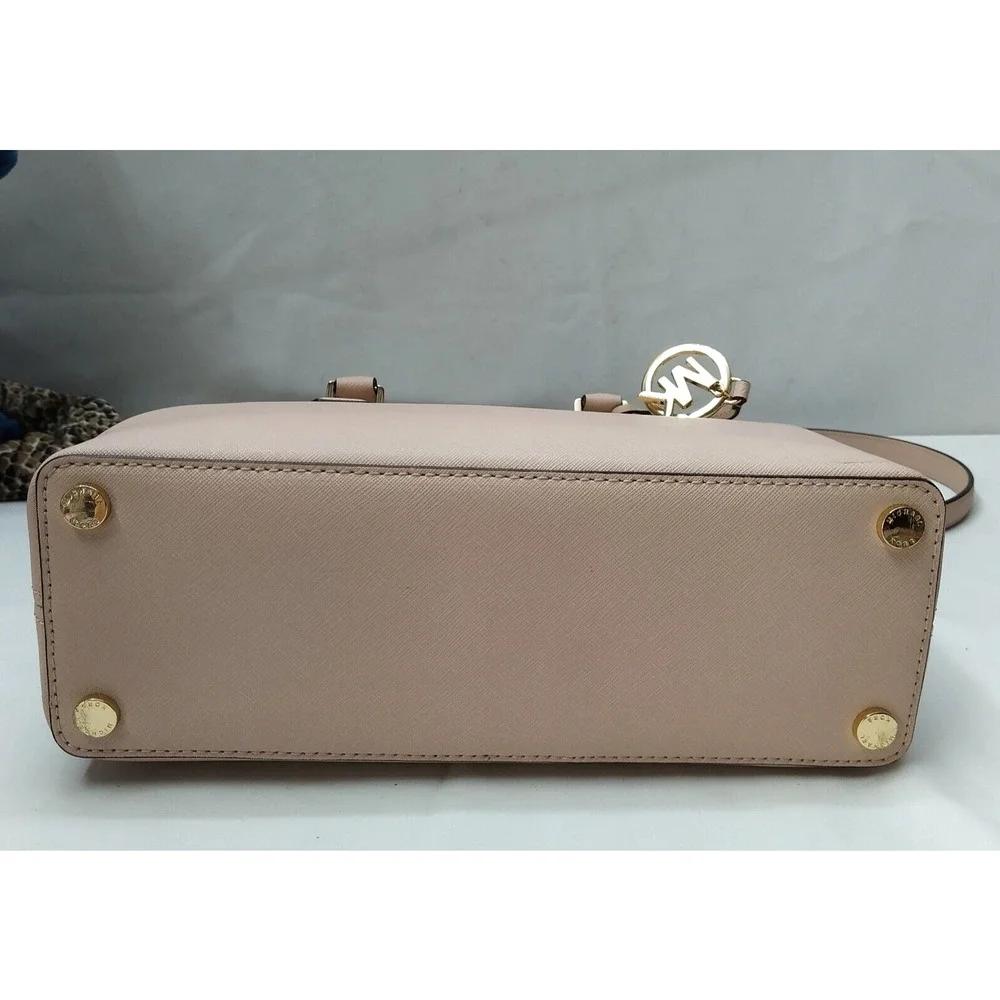 Michael Kors Camille Soft Pink Leather Double Handles Satchel Bag